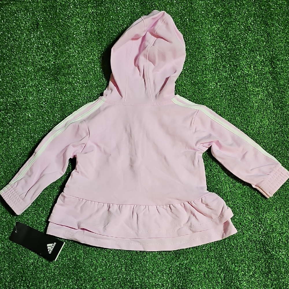 Adidas Kids Light Pink Zip-Up Hoodie - Picture 6 of 6